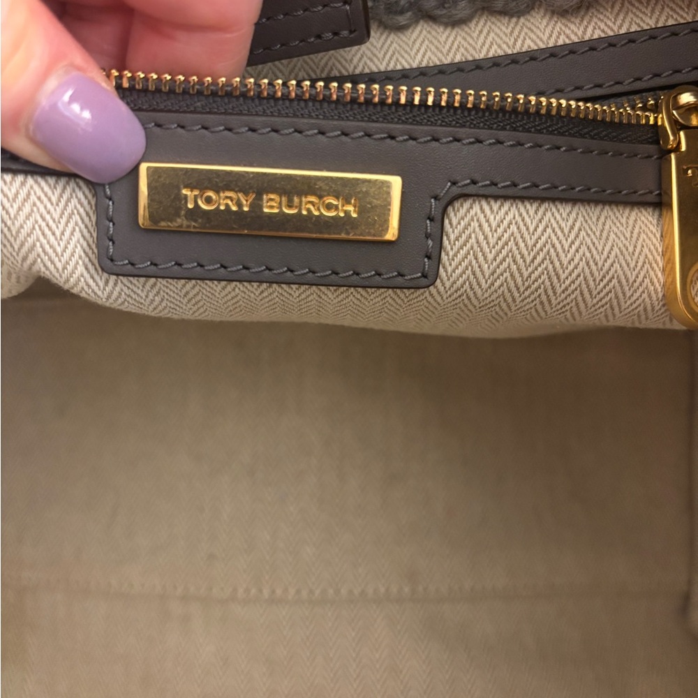 Tory Burch Ella Gray Boucle Tote Bag - Picture 7 of 10